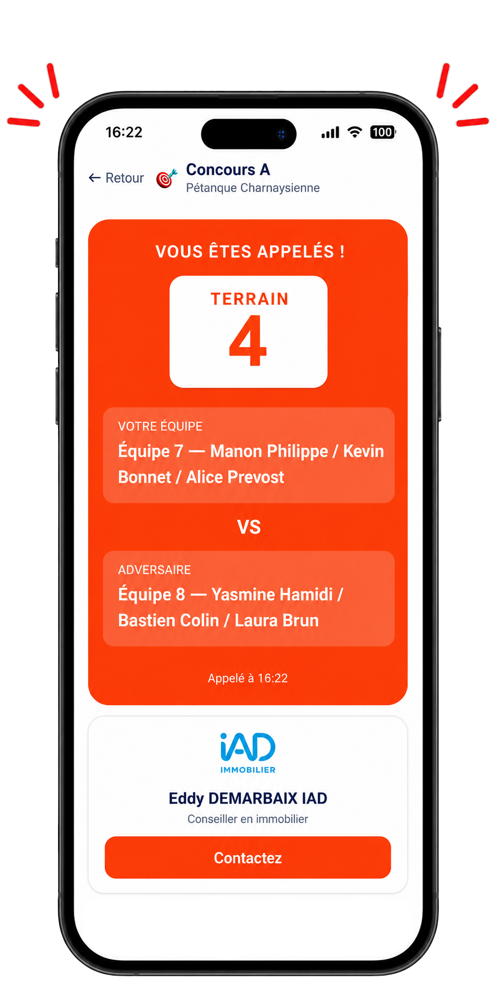 Carte sponsor sur la page joueur